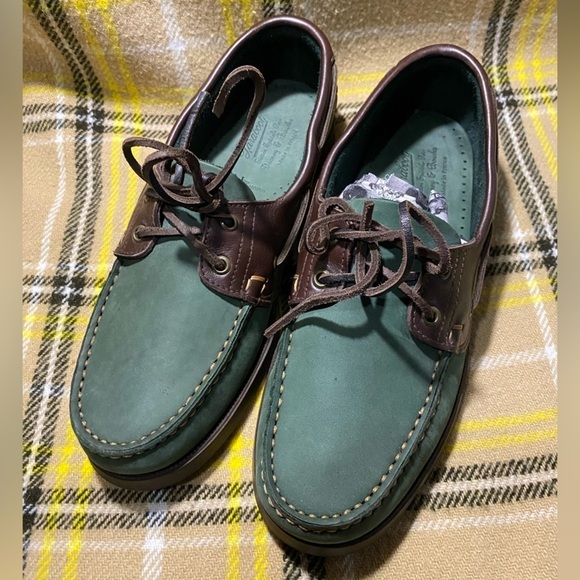 NWOT  DOONEY & BOURKE x PARABOOT Special Edition Boat Shoes Green Leather - Picture 5 of 9